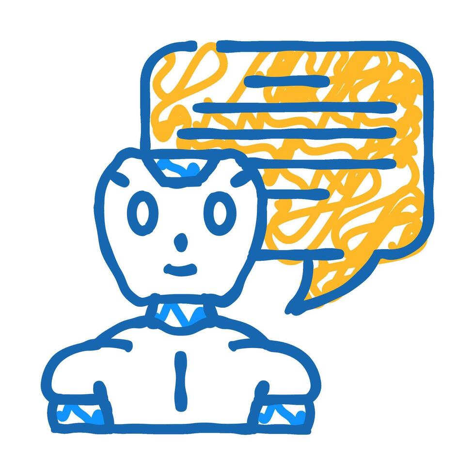 communication chat bot icon doodle illustration vector