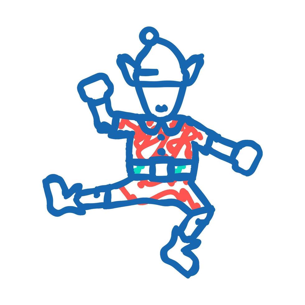 elf christmas xmas icon doodle illustration vector