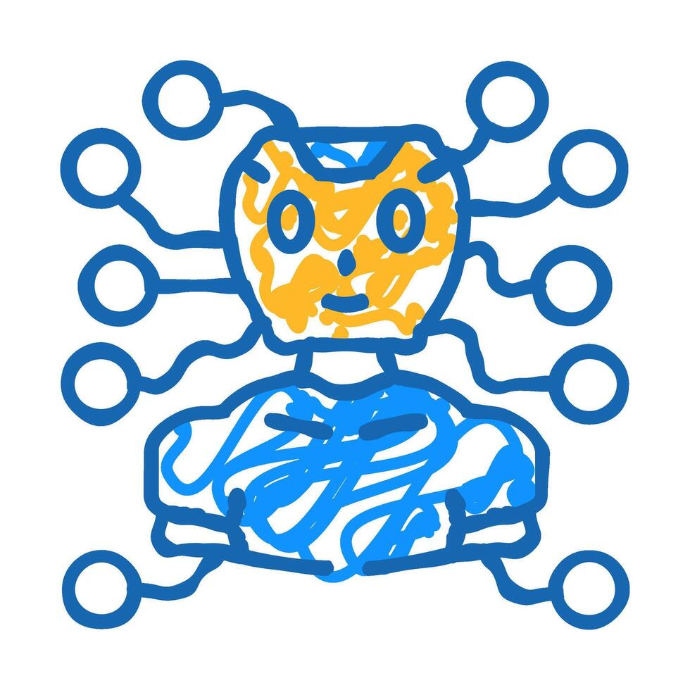 artificial chat bot icon doodle illustration vector