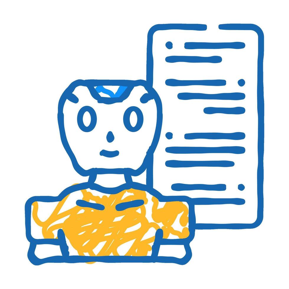 talk chat bot icon doodle illustration vector