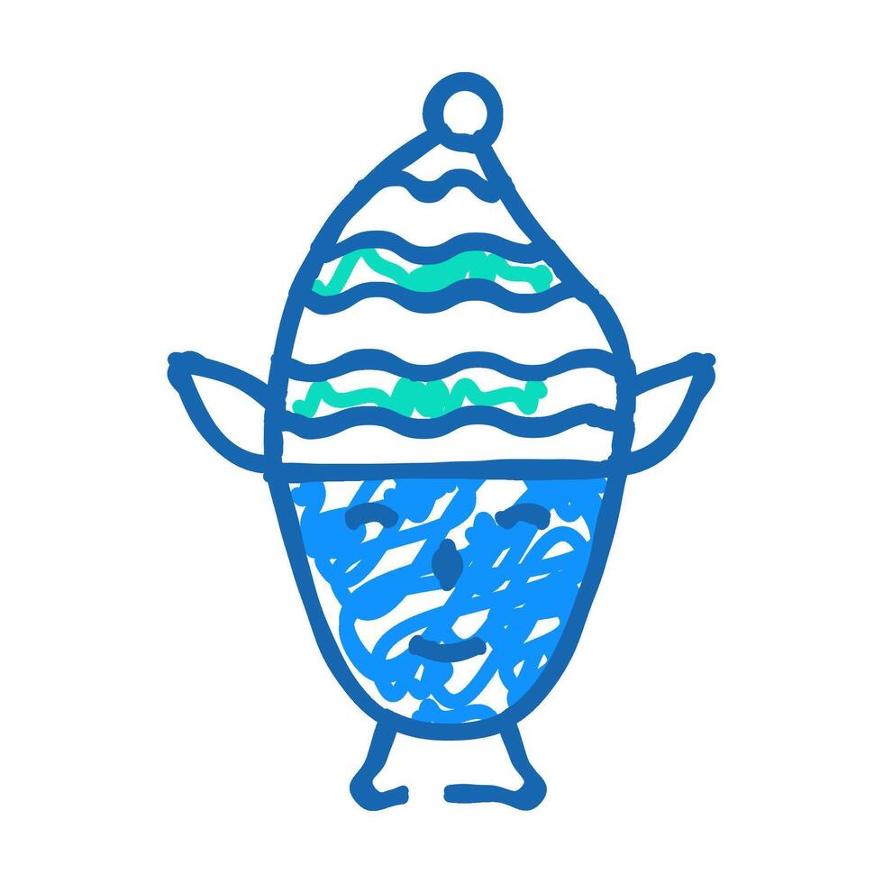 head elf funny icon doodle illustration vector