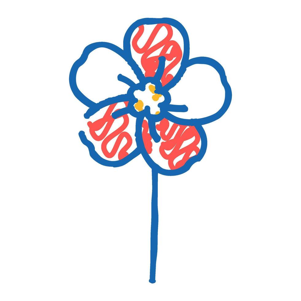 forget me not flower spring icon doodle illustration vector