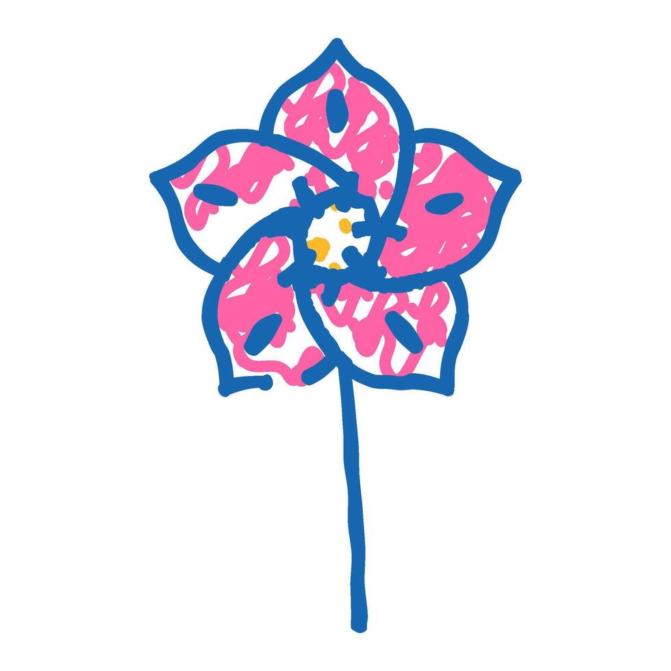 hellebore flower spring icon doodle illustration vector