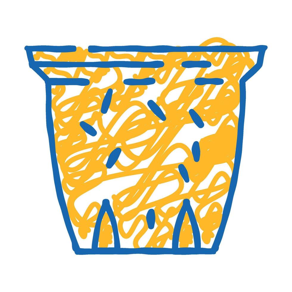 paper pulp pot garden tool icon doodle illustration vector