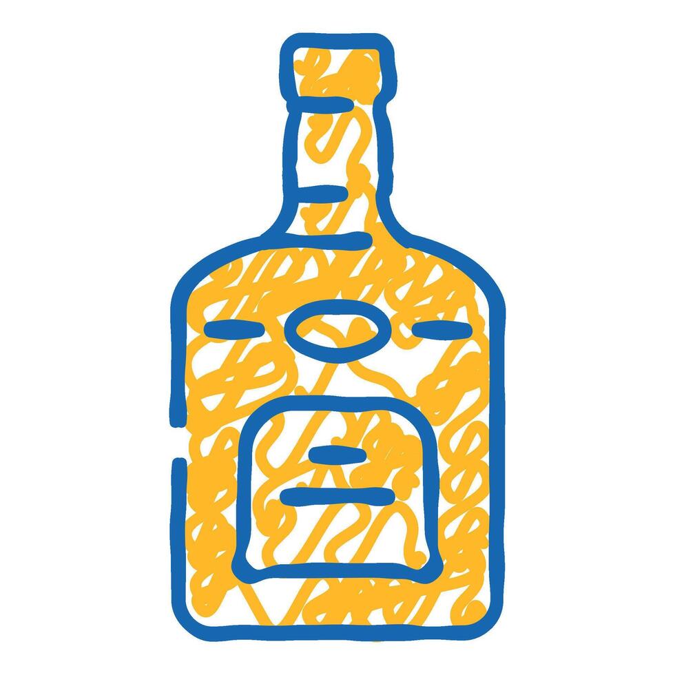 rum drink bottle icon doodle illustration vector