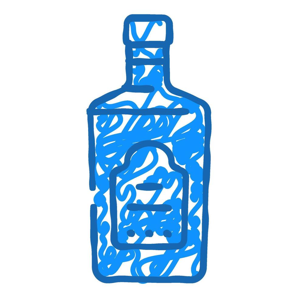 vodka drink bottle icon doodle illustration vector