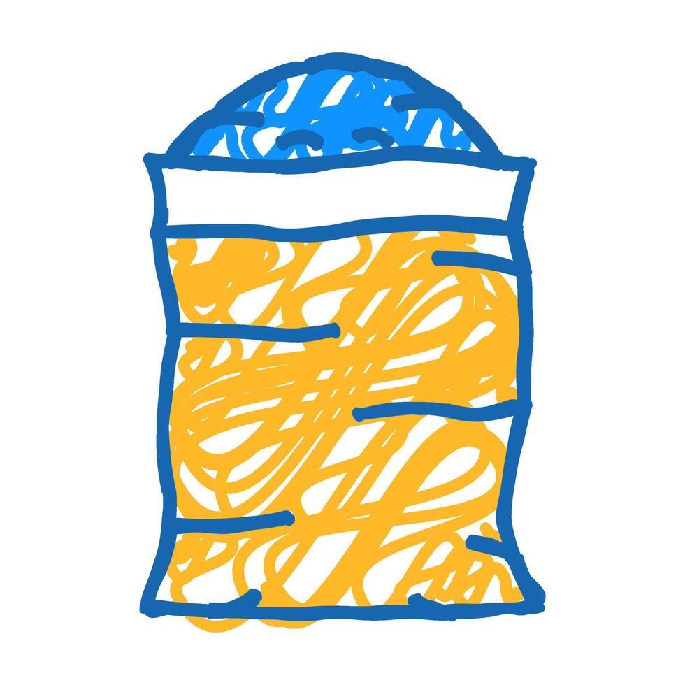 grain canvas bag wheat icon doodle illustration vector