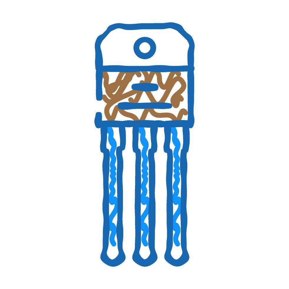 transistor electronic component icon doodle illustration vector