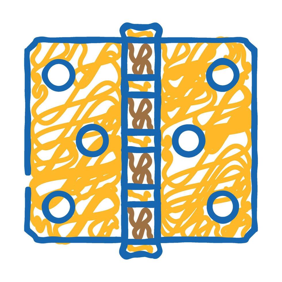 hinge hardware furniture fitting icon doodle illustration vector