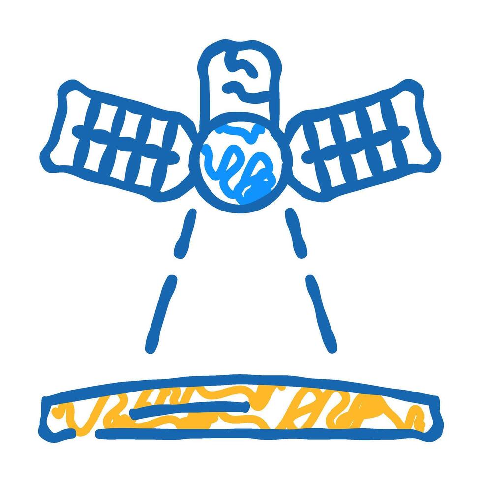 mars reconnaissance orbiter planet icon doodle illustration vector
