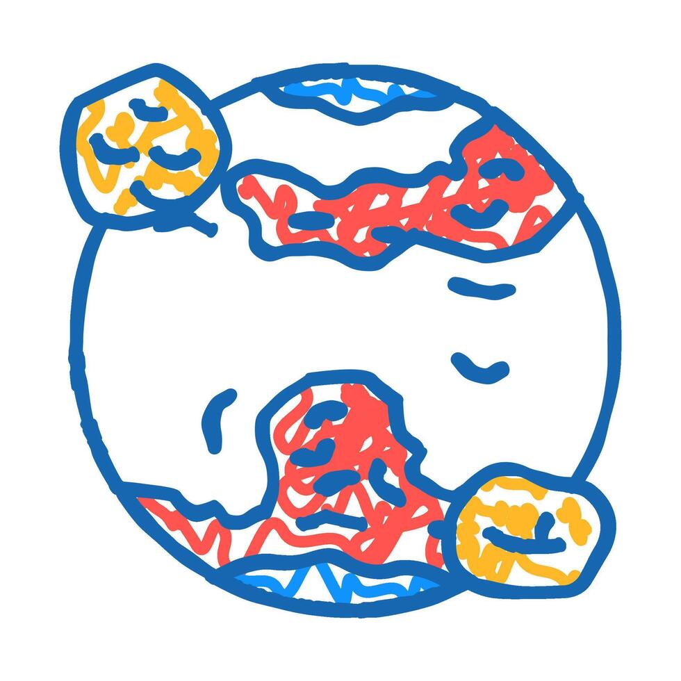 red planet mars planet icon doodle illustration vector
