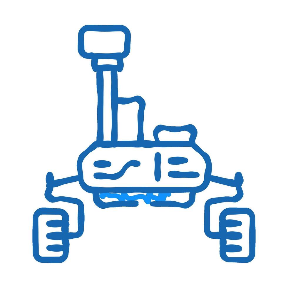 mars rover planet icon doodle illustration vector