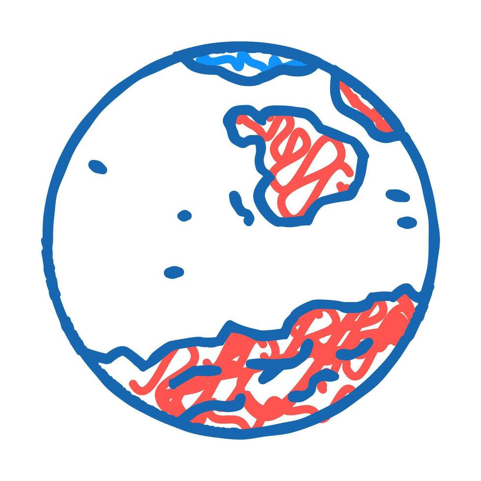mars globe planet icon doodle illustration vector