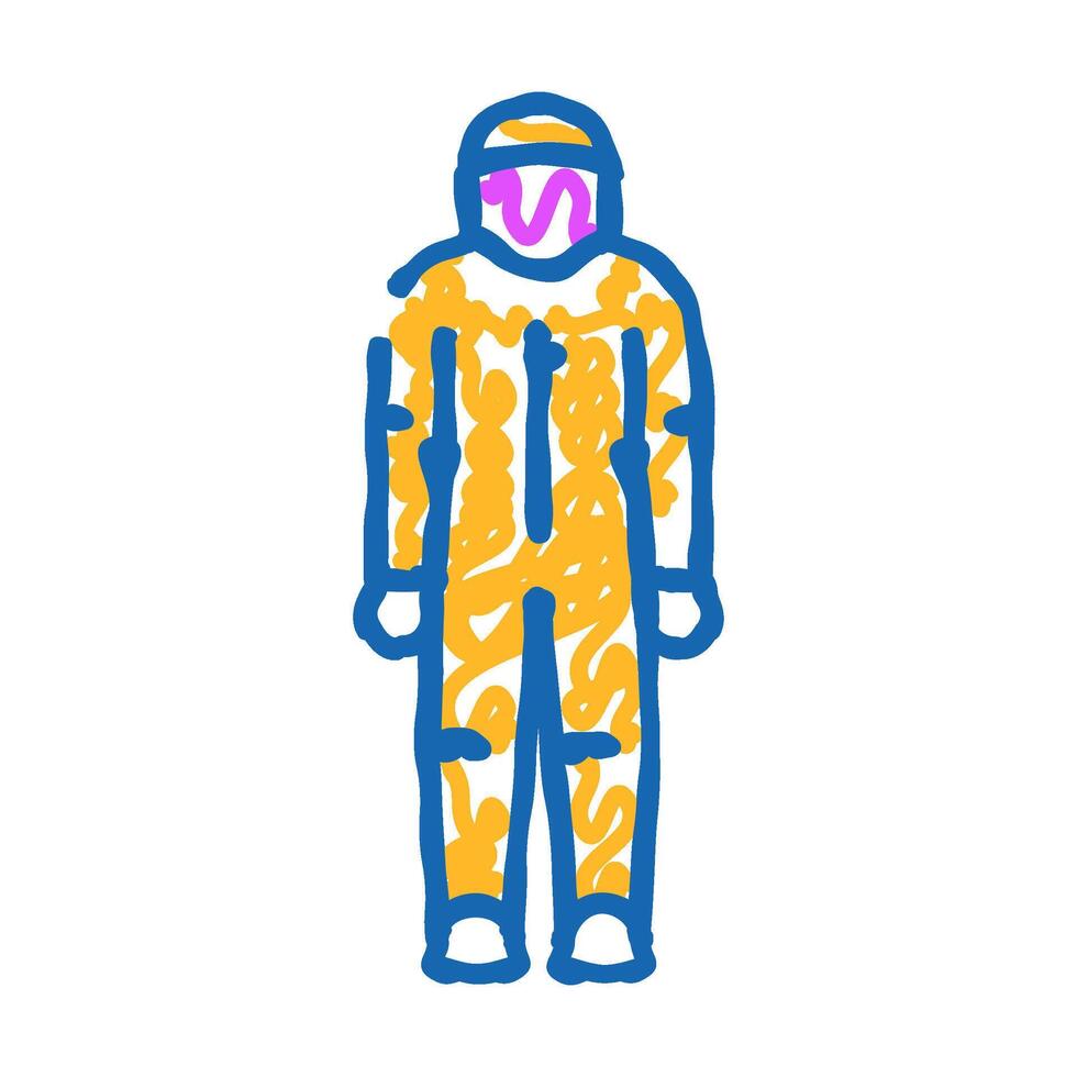 radiation suit nuclear energy icon doodle illustration vector