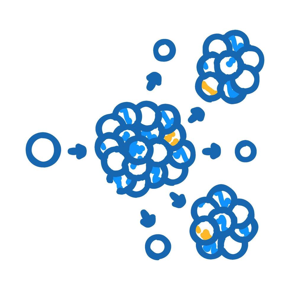 nuclear fission energy icon doodle illustration vector