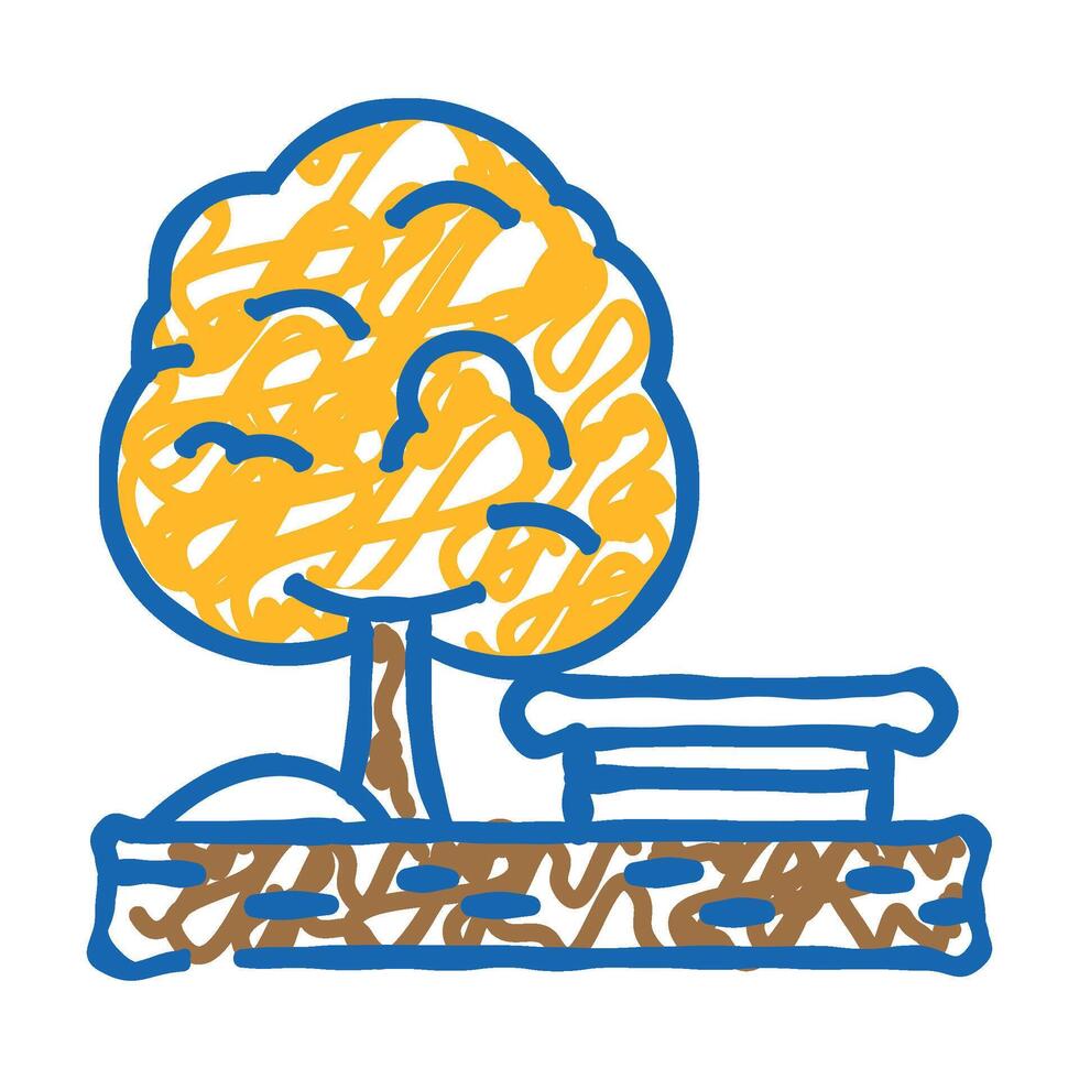park autumn autumn season icon doodle illustration vector