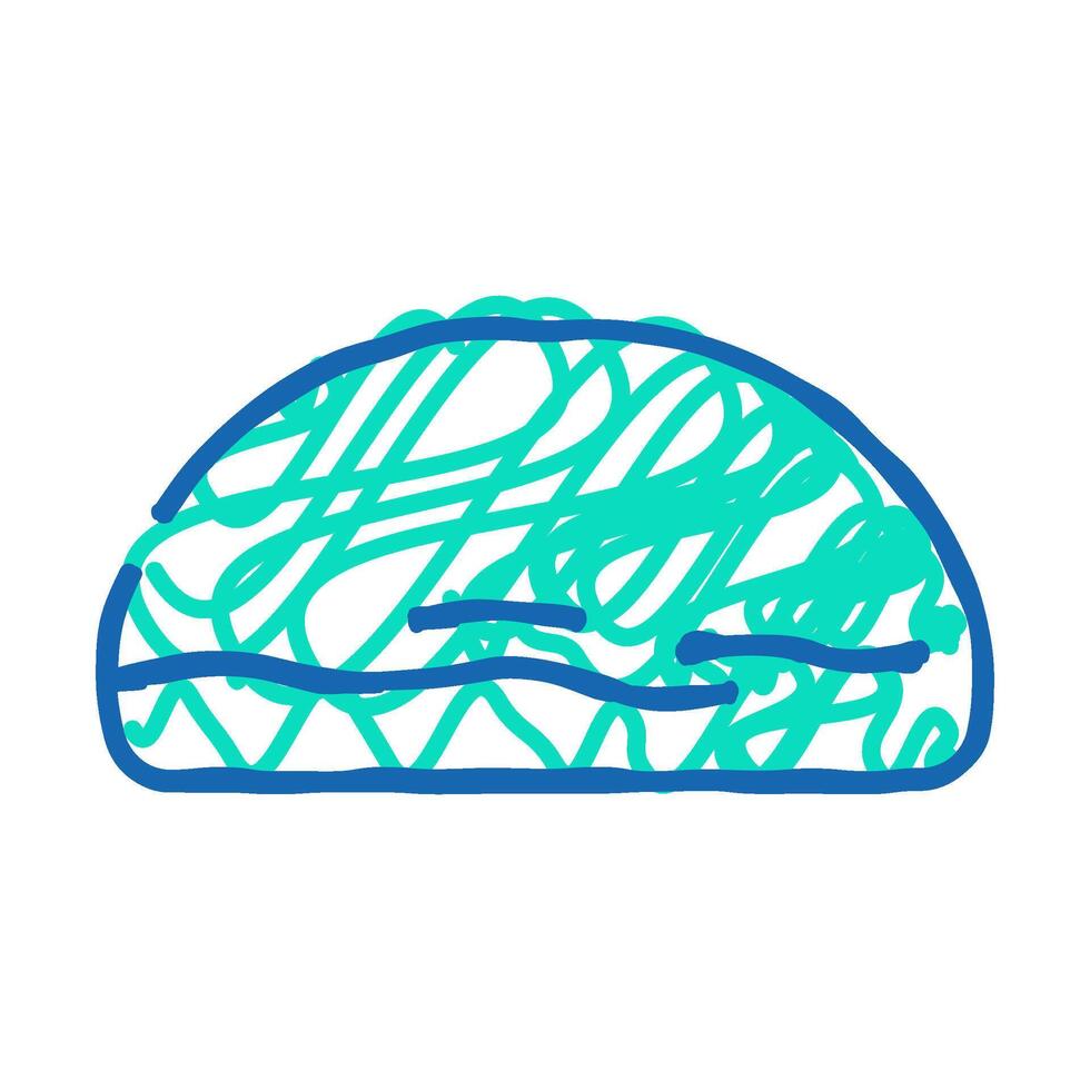 spinach bun food meal icon doodle illustration vector