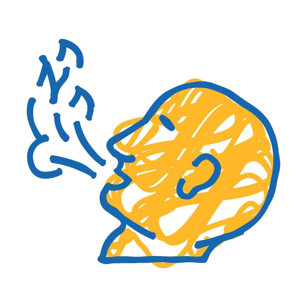 fire breather carnival vintage show icon doodle illustration vector