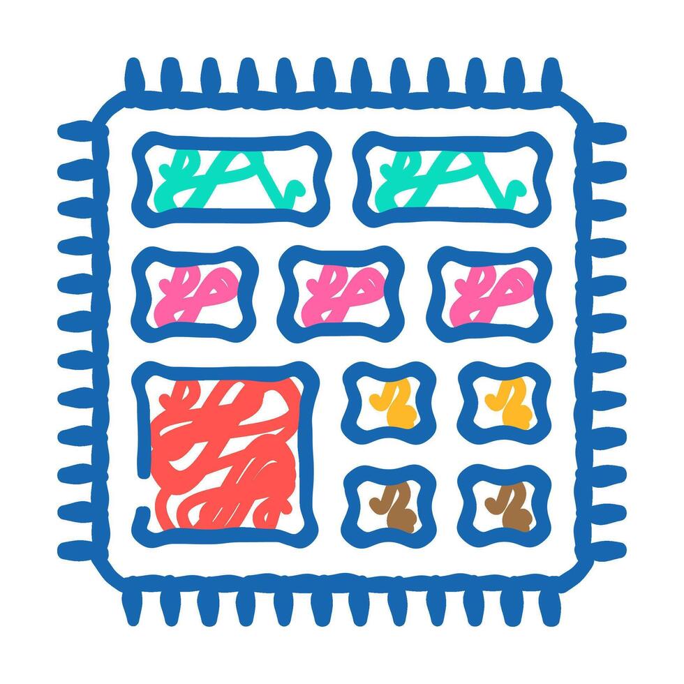 microcontroller electrical engineer icon doodle illustration vector