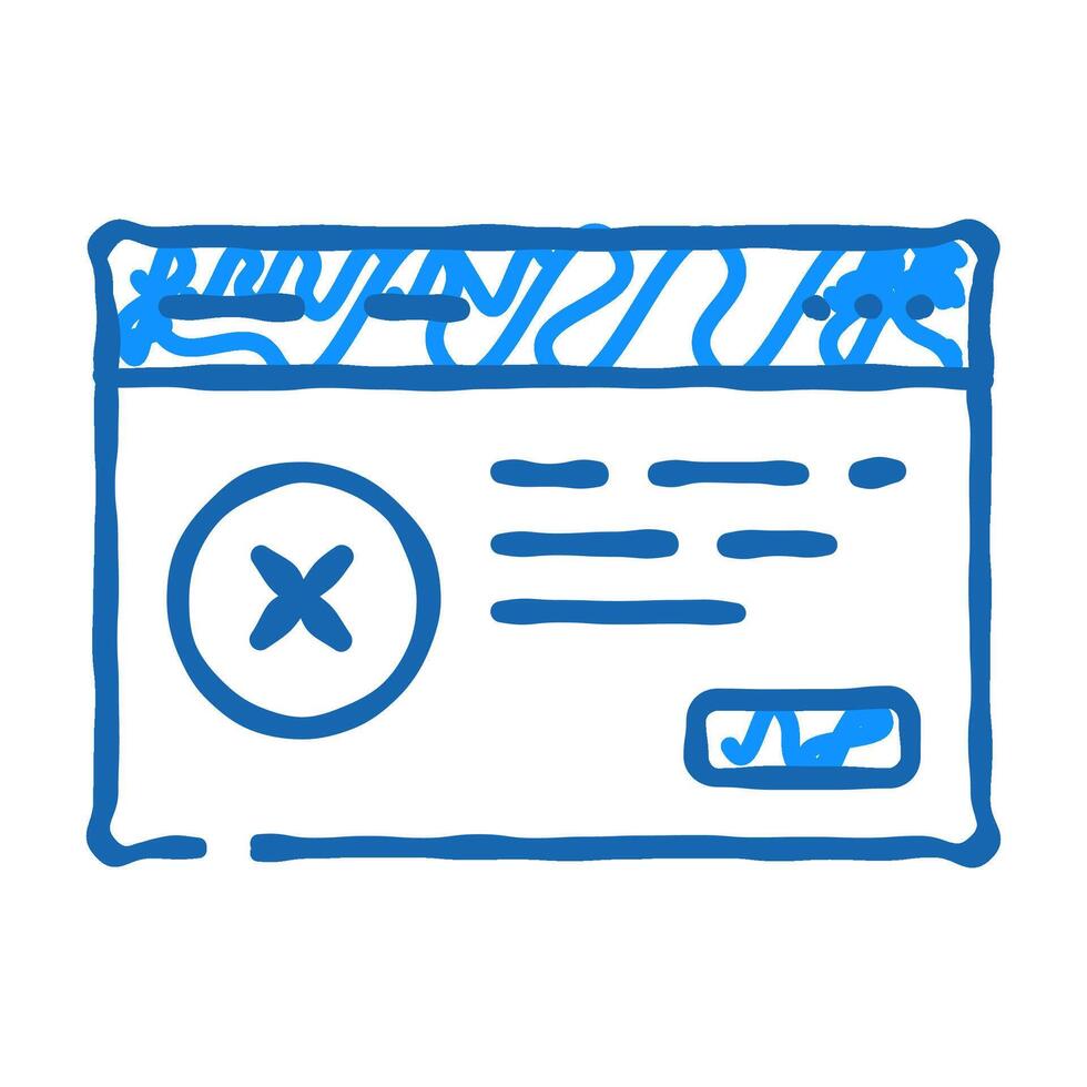 certificate disapprove icon doodle illustration vector