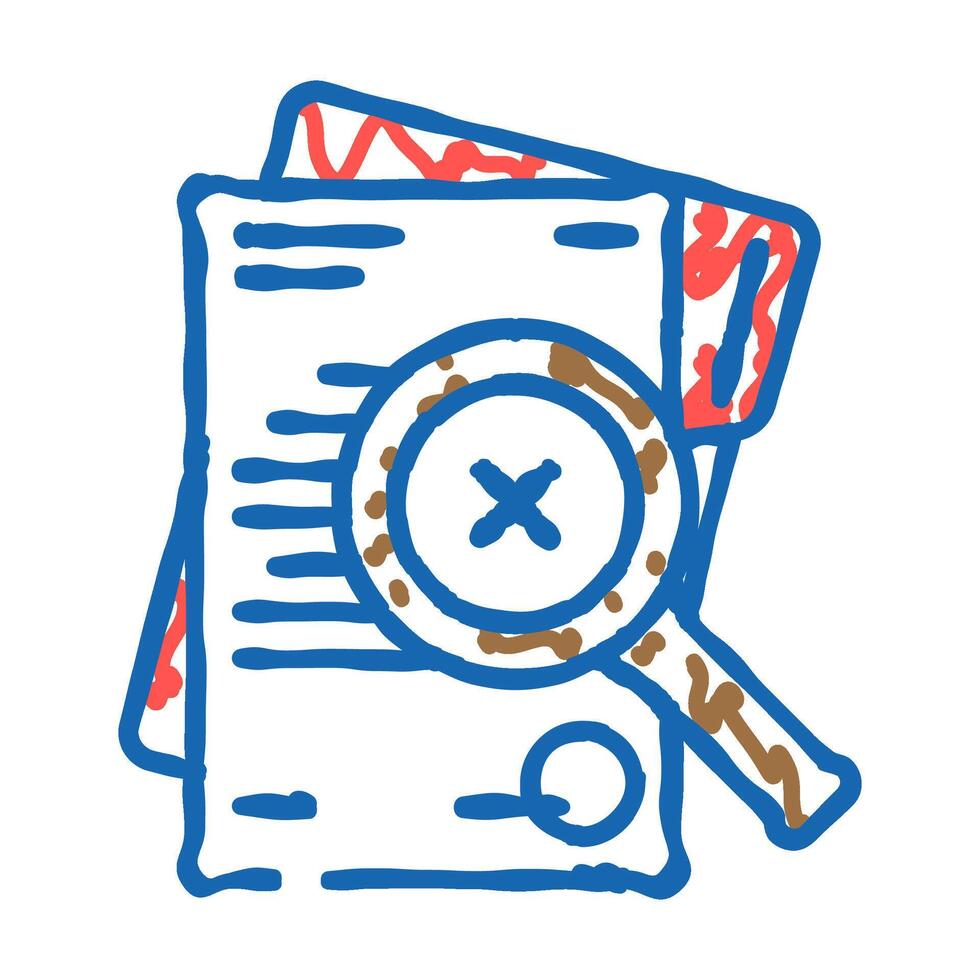document reject icon doodle illustration vector
