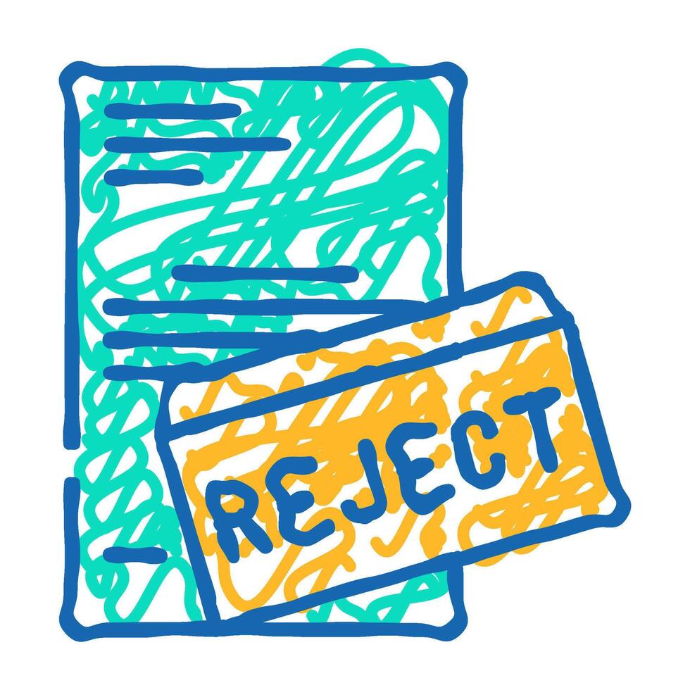 proposal rejected icon doodle illustration vector