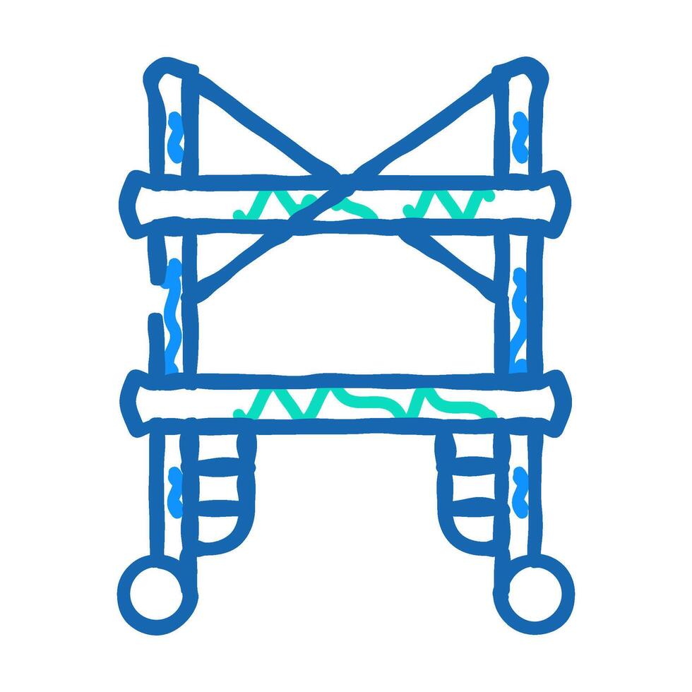 scaffolding civil engineer icon doodle illustration vector