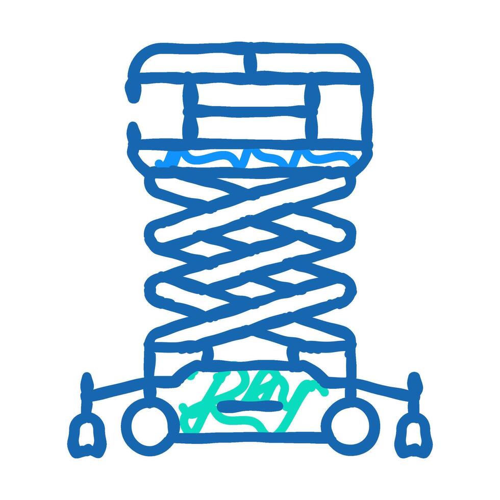 hydraulic lift platform civil engineer icon doodle illustration vector
