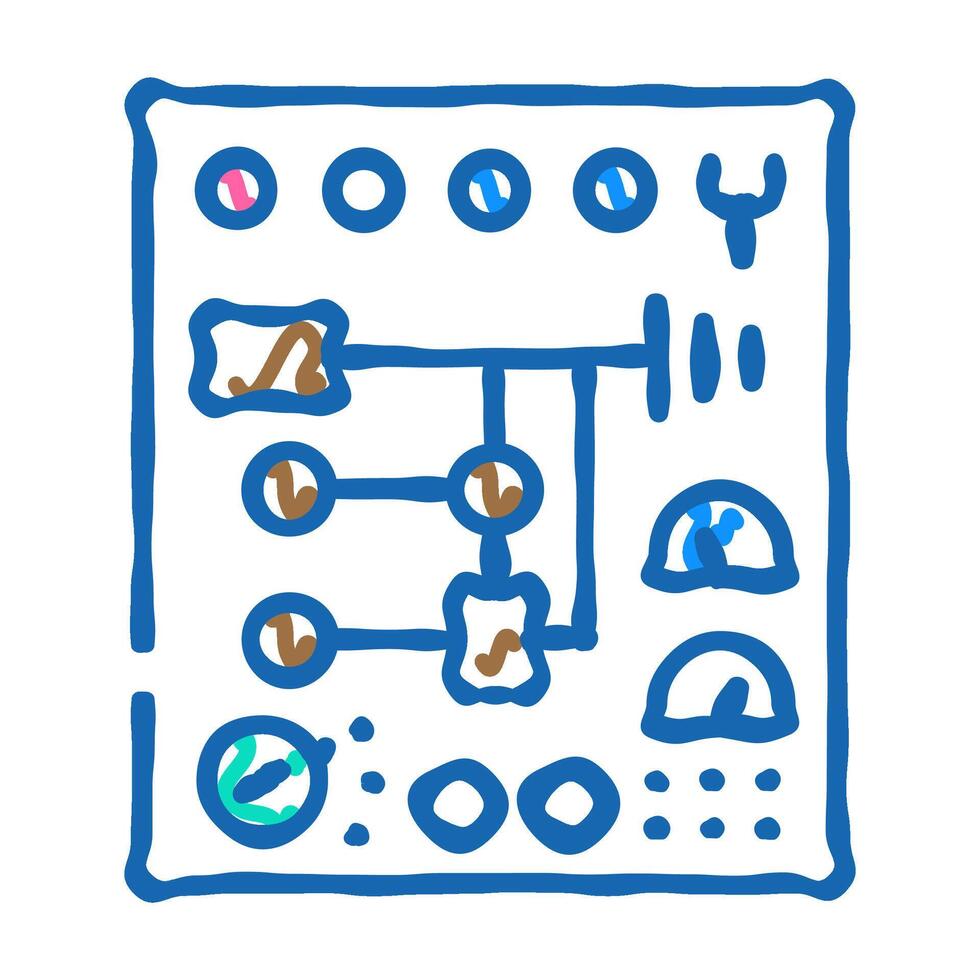 control panel tool work icon doodle illustration vector