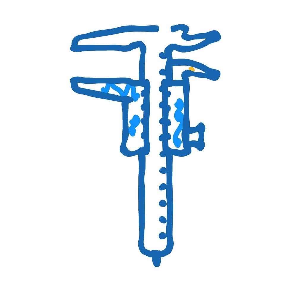 caliper tool work icon doodle illustration vector