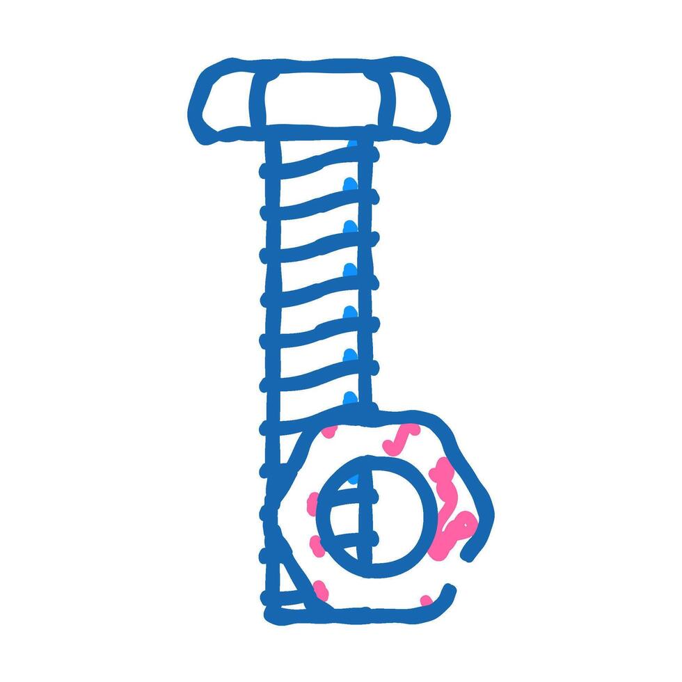 nut and bolt tool work icon doodle illustration vector
