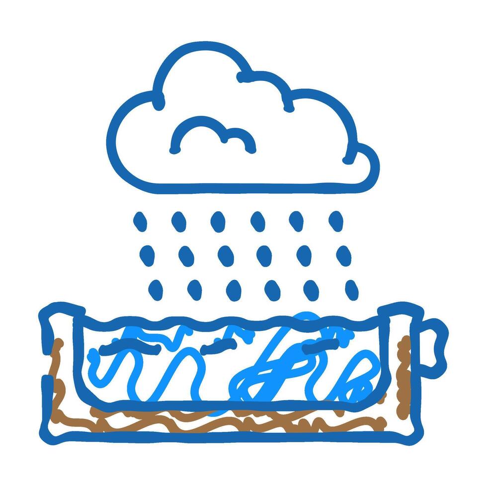 rainwater harvesting environmental icon doodle illustration vector