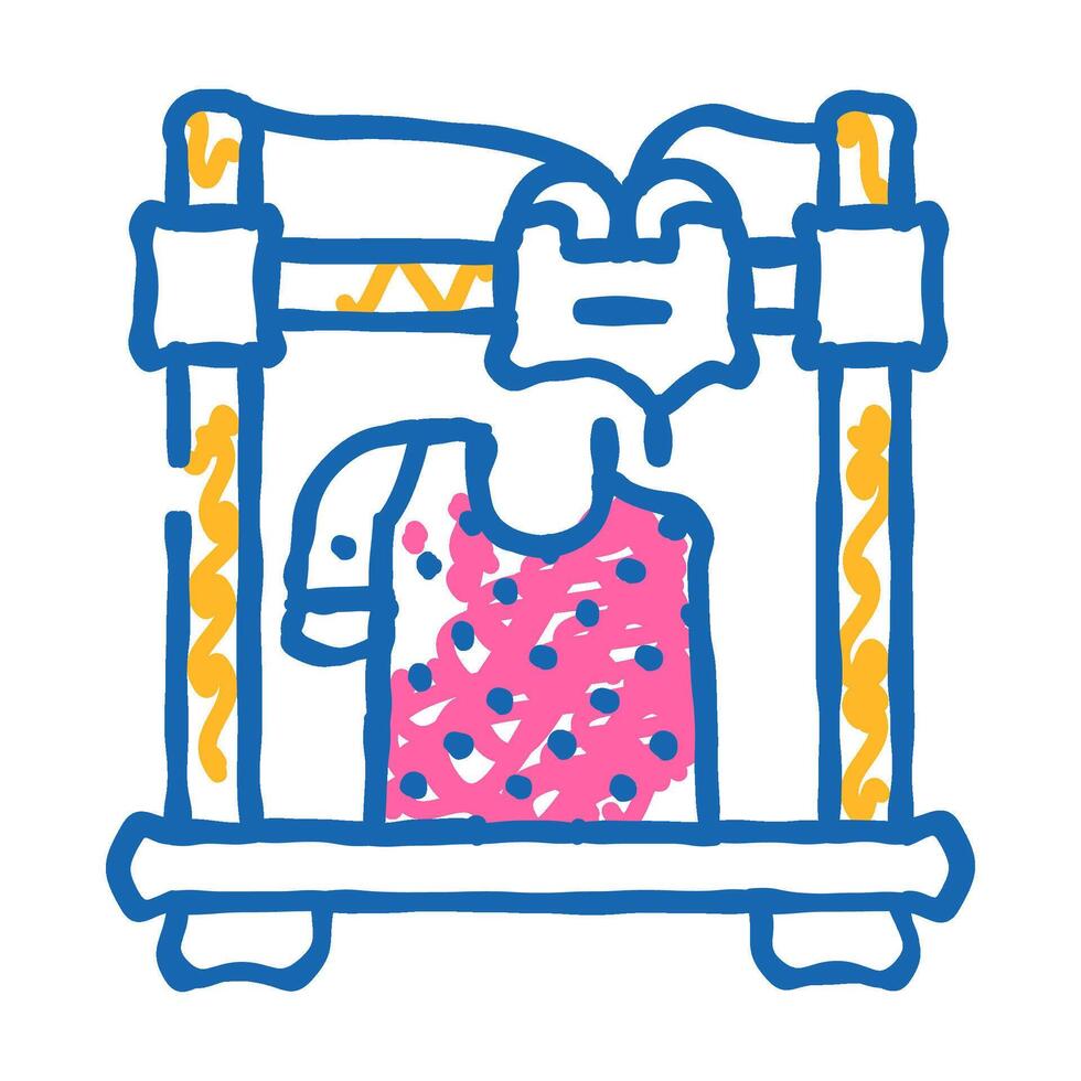 3d printed clothes future technology icon doodle illustration vector