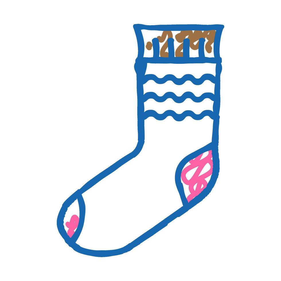socks knitting wool icon doodle illustration vector