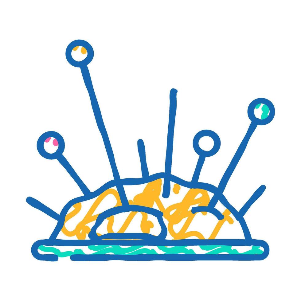 needles knitting wool icon doodle illustration vector