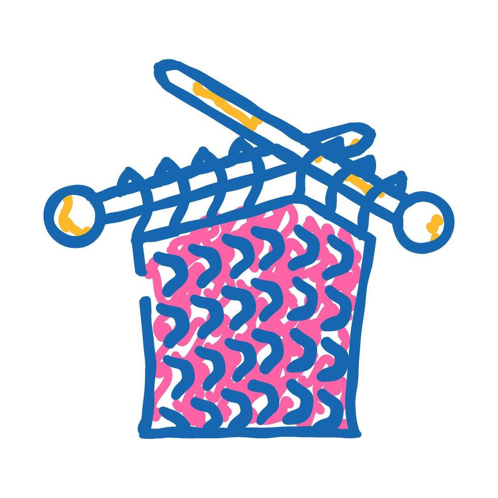 handmade knit knitting wool icon doodle illustration vector