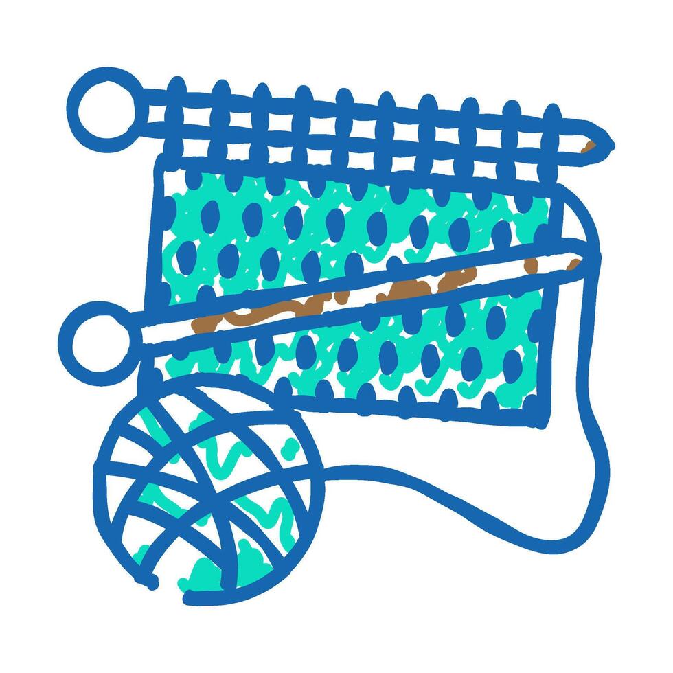 craft knitting wool icon doodle illustration vector