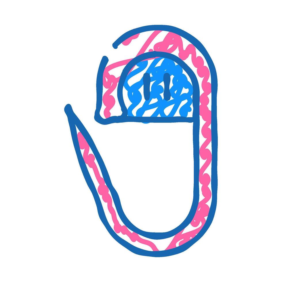 stitch marker knitting wool icon doodle illustration vector
