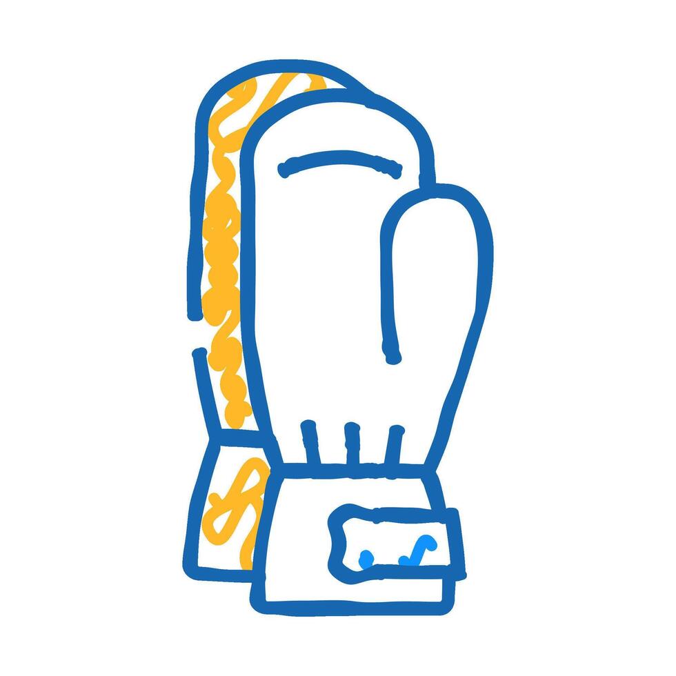 mittens knitting wool icon doodle illustration vector