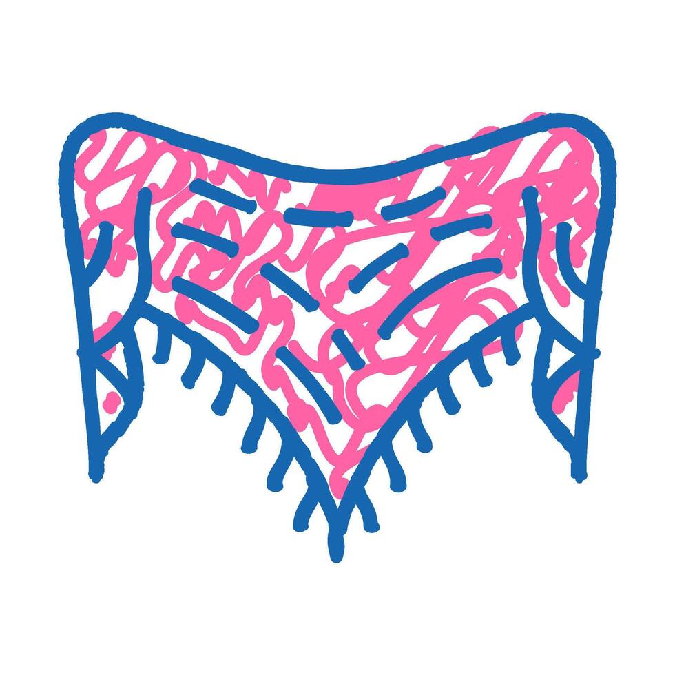 shawl knitting wool icon doodle illustration vector