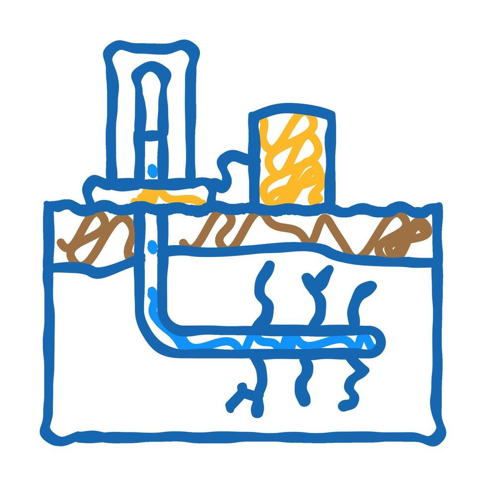 hydraulic fracturing petroleum engineer icon doodle illustration vector