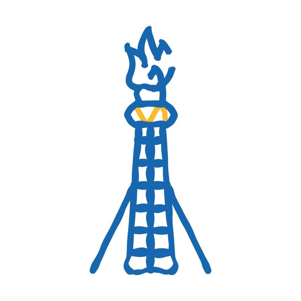gas flaring petroleum engineer icon doodle illustration vector