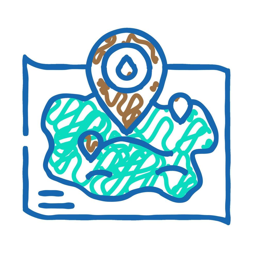 oil field mapping petroleum engineer icon doodle illustration vector