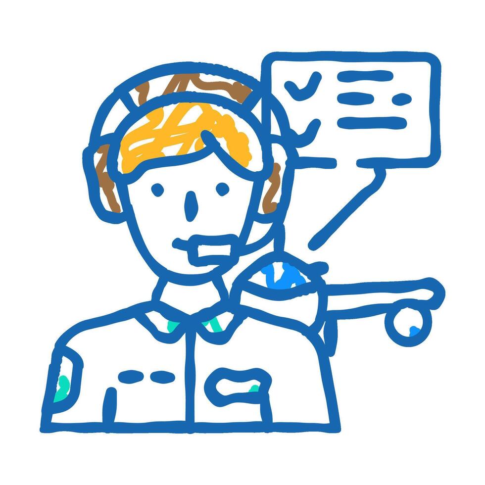 flight test engineer aeronautical engineer icon doodle illustration vector
