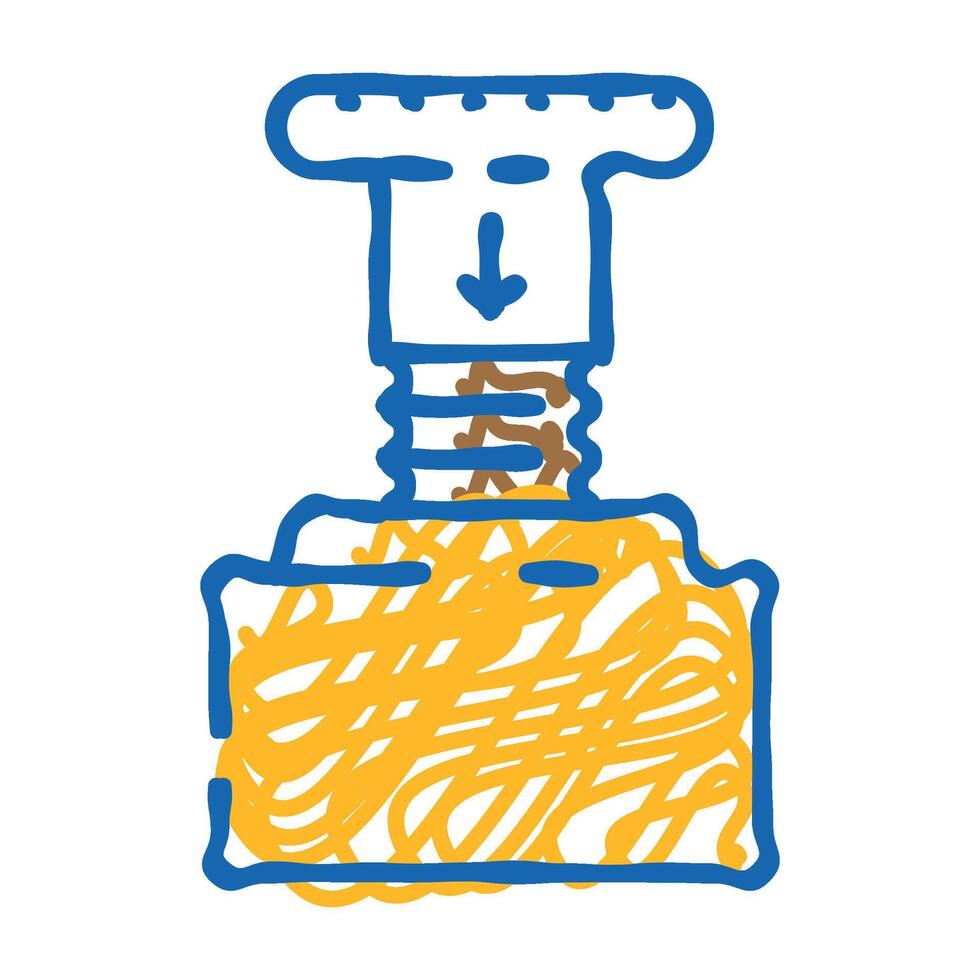 emergency stop button alert icon doodle illustration vector