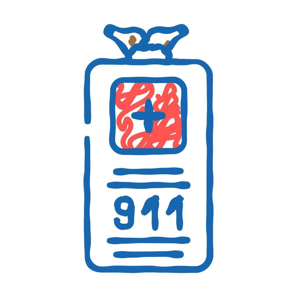 emergency signal alert icon doodle illustration vector
