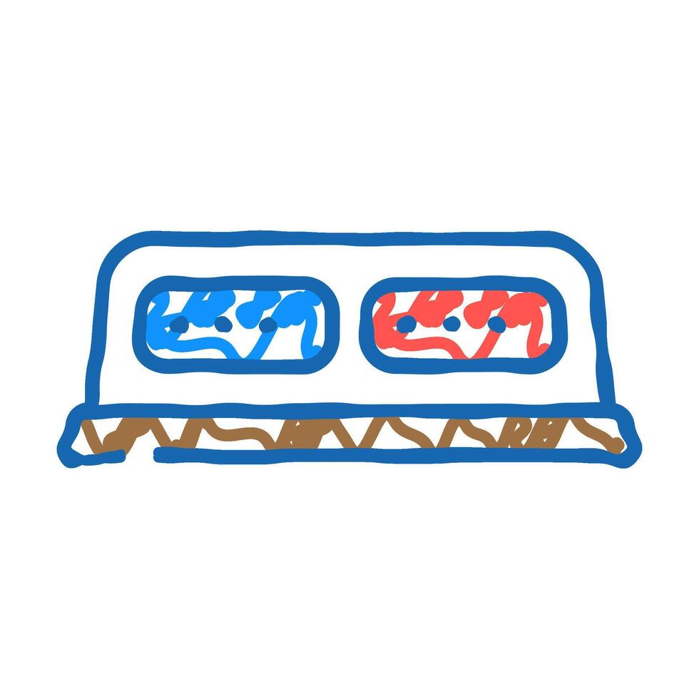 flashing lights alert icon doodle illustration vector