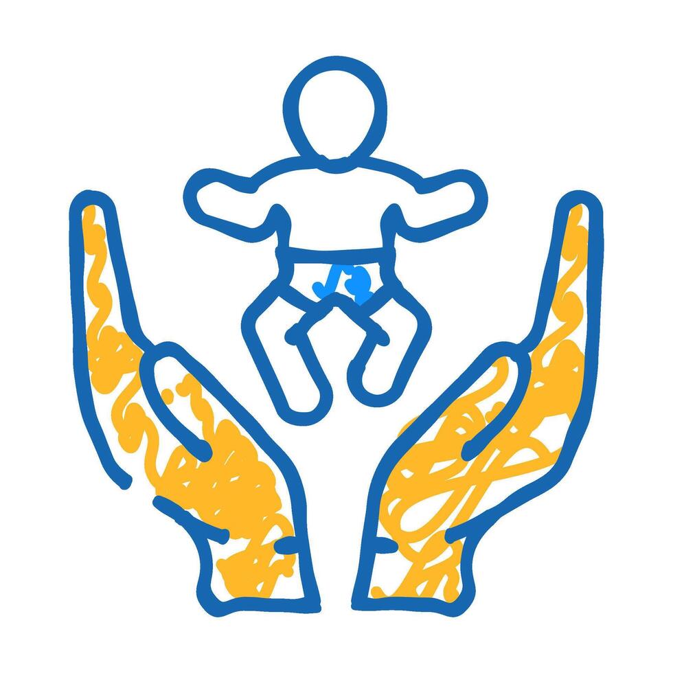 child care center emergency icon doodle illustration vector