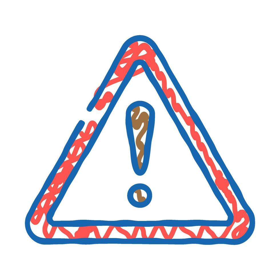exclamation mark alert icon doodle illustration vector