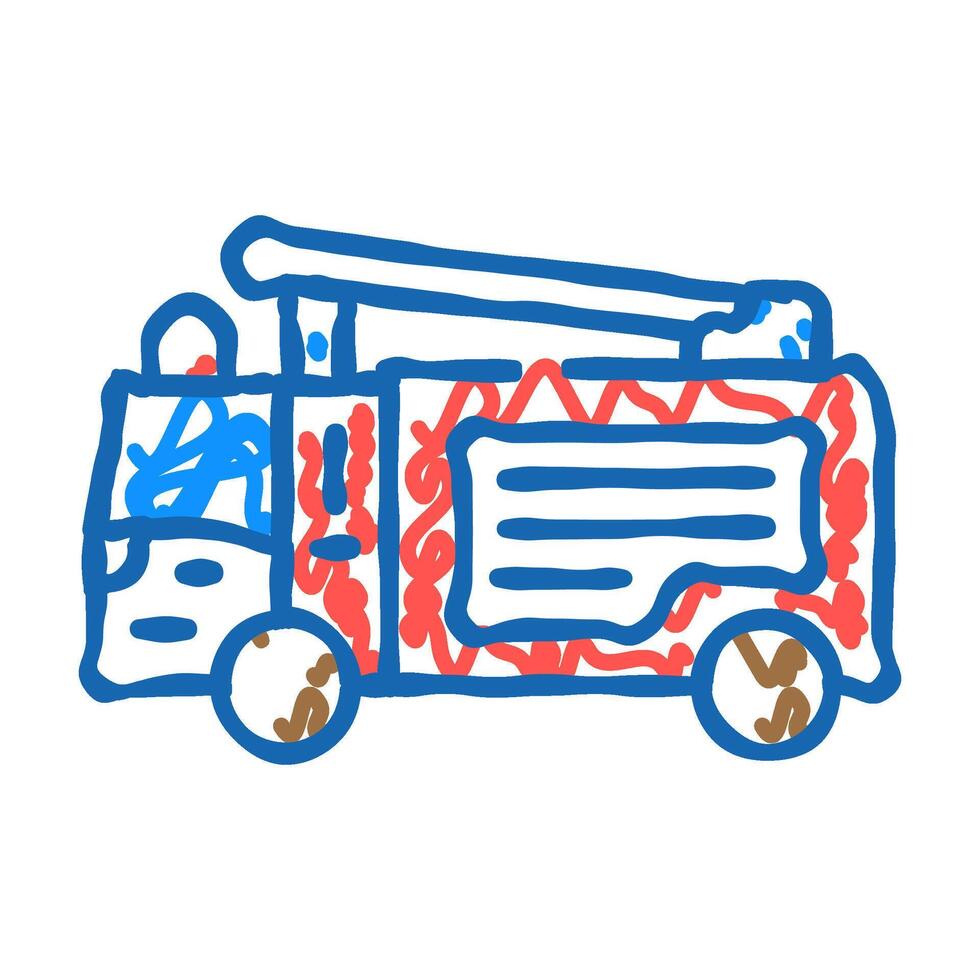 fire engine emergency icon doodle illustration vector